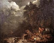 WRIGHT, Joseph Earthstopper at the Bank of Derwent qr oil painting